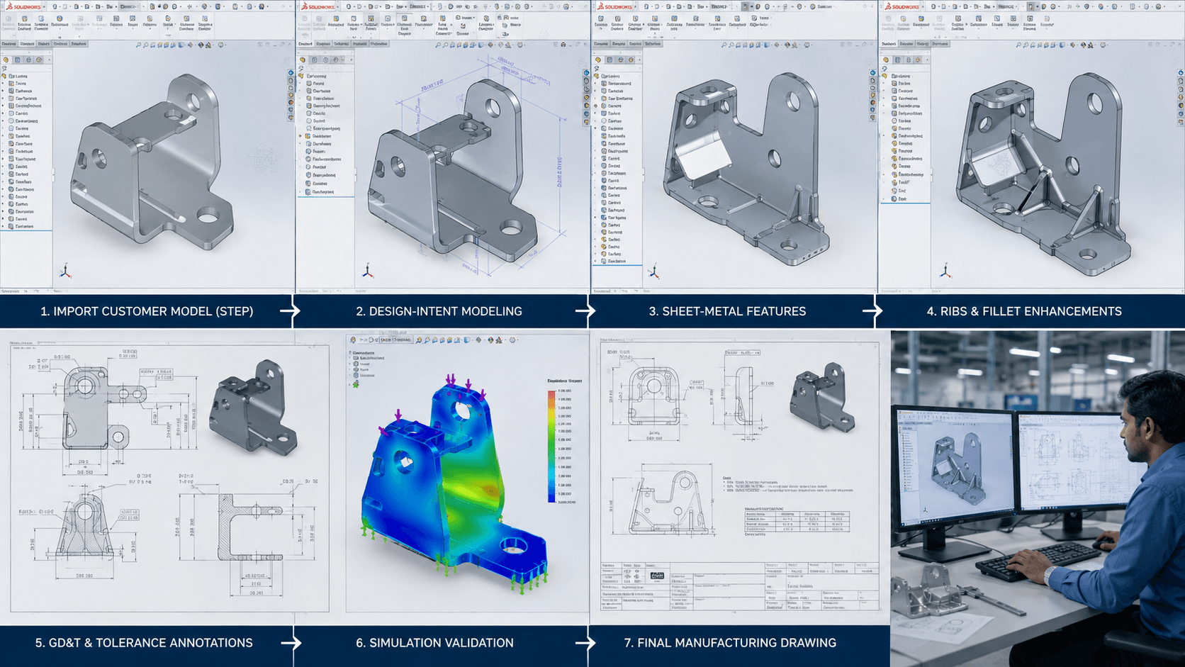 Automotive CAD workflow for component, tooling and fixture development in SOLIDWORKS