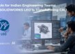SOLIDWORKS AI companion LEO assisting an Indian engineering team with CAD design